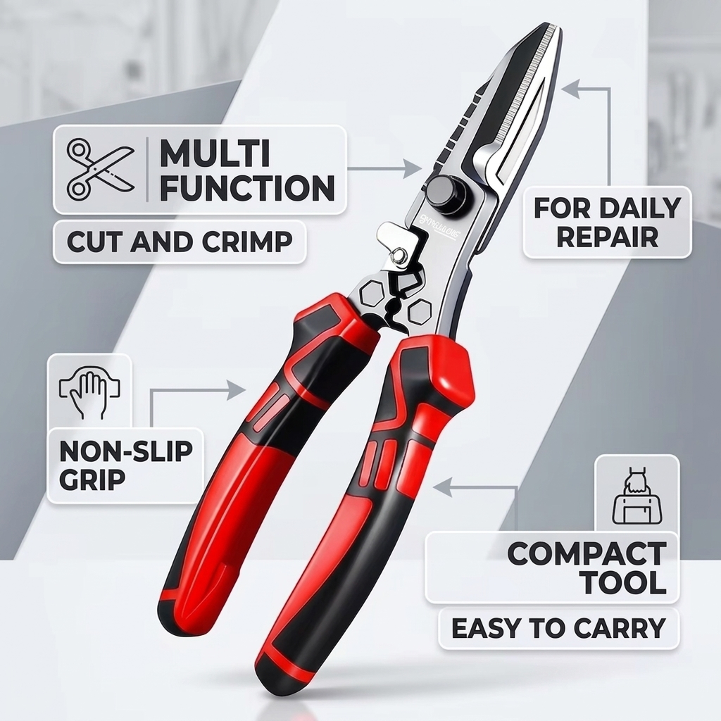 Multi Tool Plier - Multi Functional Electrician Scissors Wire Cutter